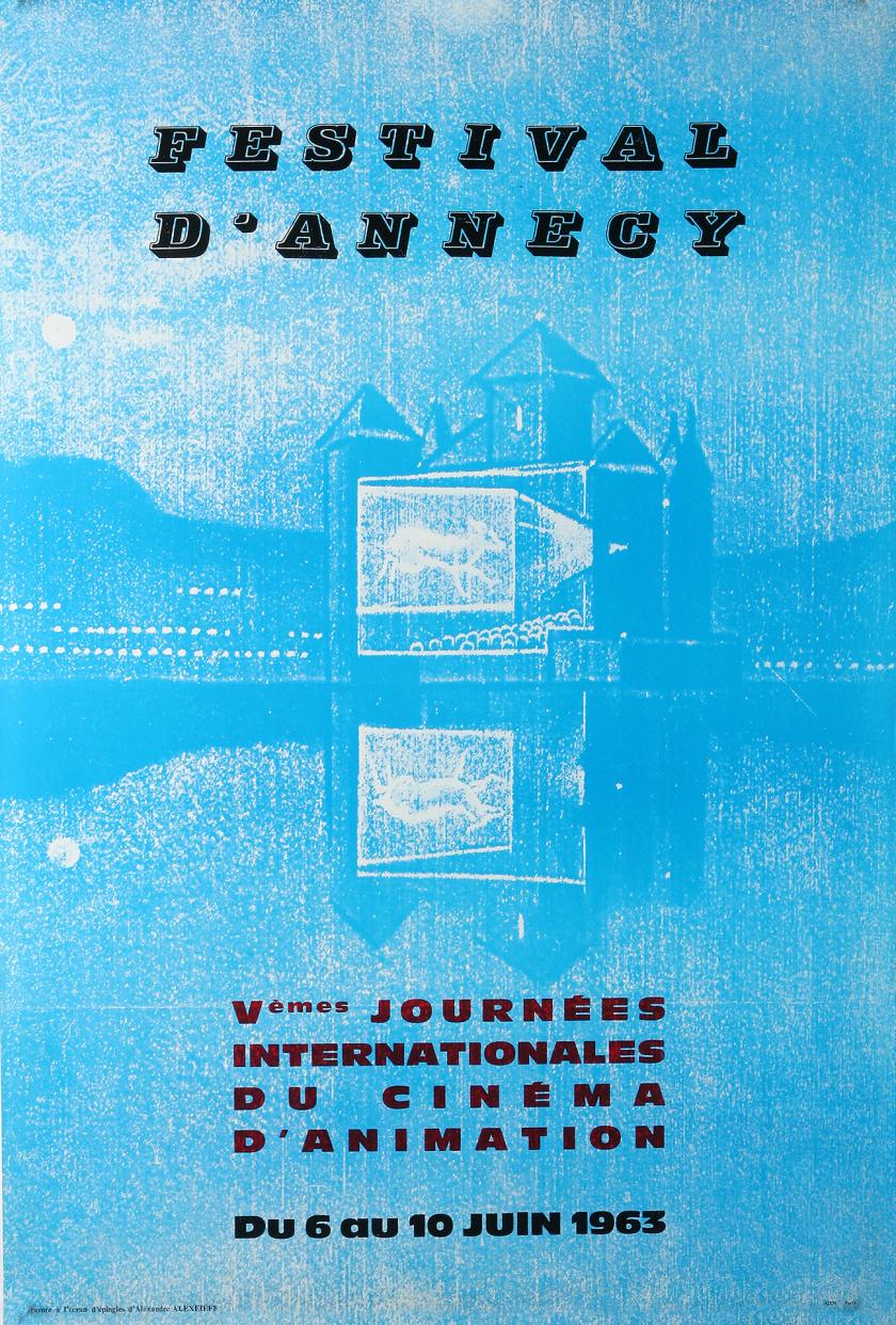 Affiche des 5e journées internationales du cinéma d'animation à Annecy du 6 au 10 juin 1963
