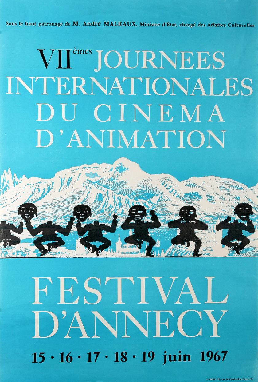 Affiche des 7e journées internationales du cinéma d'animation à Annecy du 15 au 19 juin 1967