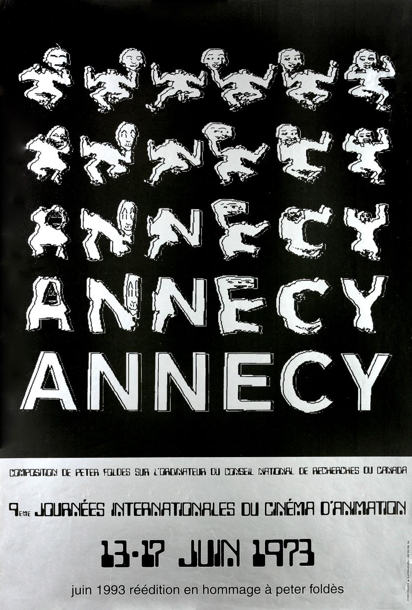 Affiche des 9e journées internationales du cinéma d'animation à Annecy du 13 au 17 juin 1973