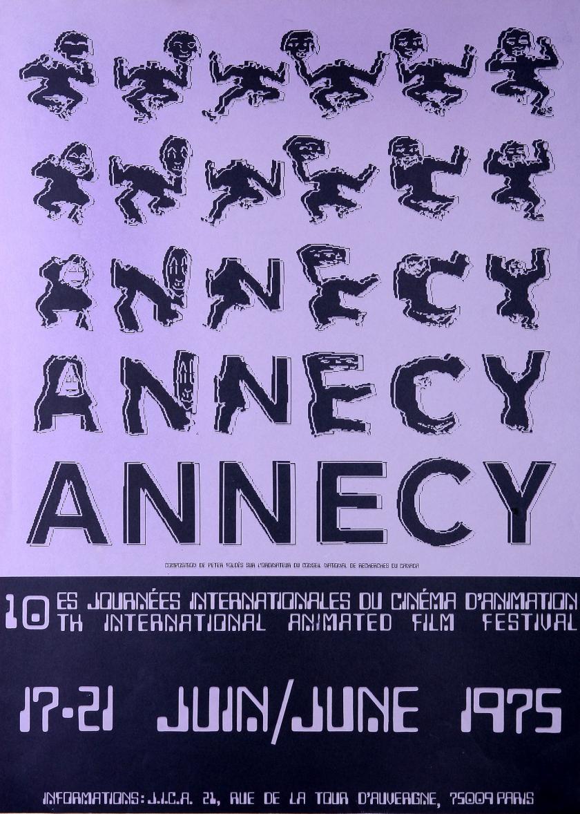 Affiche des 10e journées internationales du cinéma d'animation à Annecy du 17 au 21 juin 1975