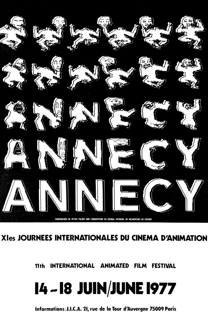 Affiche des 11e journées internationales du cinéma d'animation à Annecy du 14 au 18 juin 1977