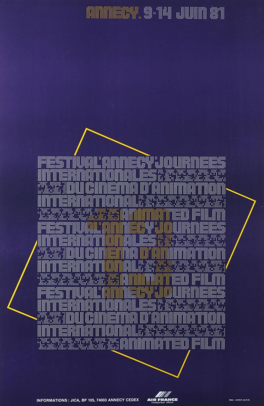 Affiche des 13e journées internationales du cinéma d'animation à Annecy du 9 au 14 juin 1981