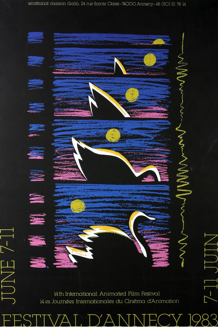 Affiche des 14e journées internationales du cinéma d'animation à Annecy du 7 au 11 juin 1983