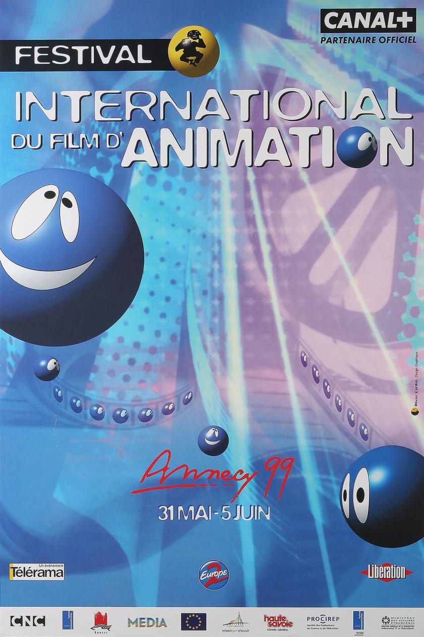 Affiche du festival international du film d'animation d'Annecy du 31 mai au 5 juin 1999