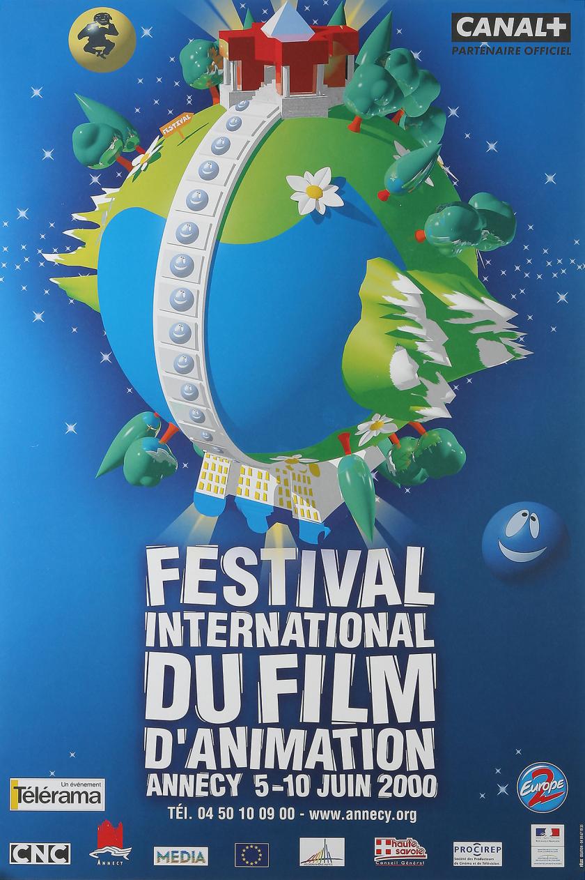Affiche du festival international du film d'animation d'Annecy du 5 au 10 juin 2000