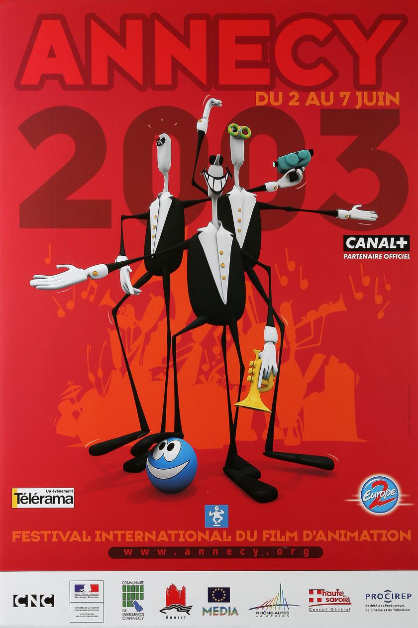 Affiche du festival international du film d'animation d'Annecy du 2 au 7 juin 2003