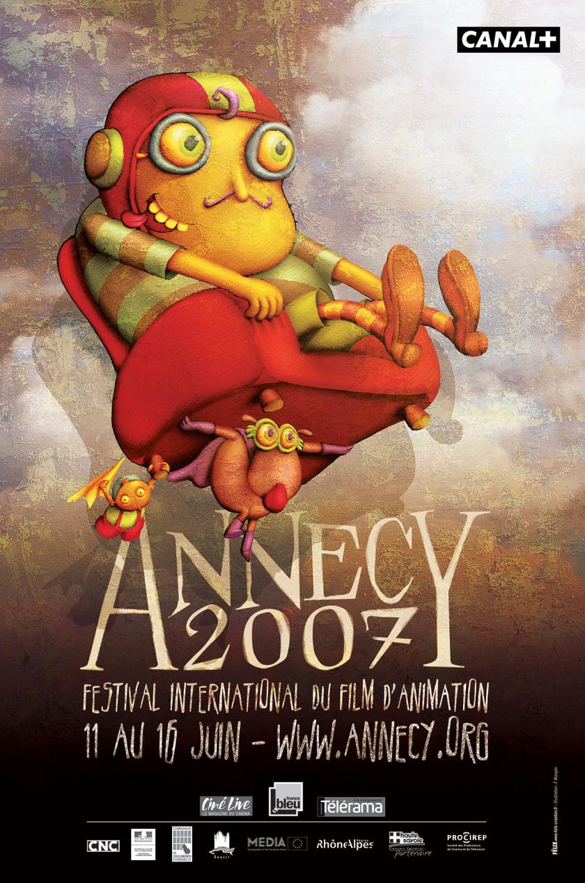 Affiche du festival international du film d'animation d'Annecy du 11 au 16 juin 2007
