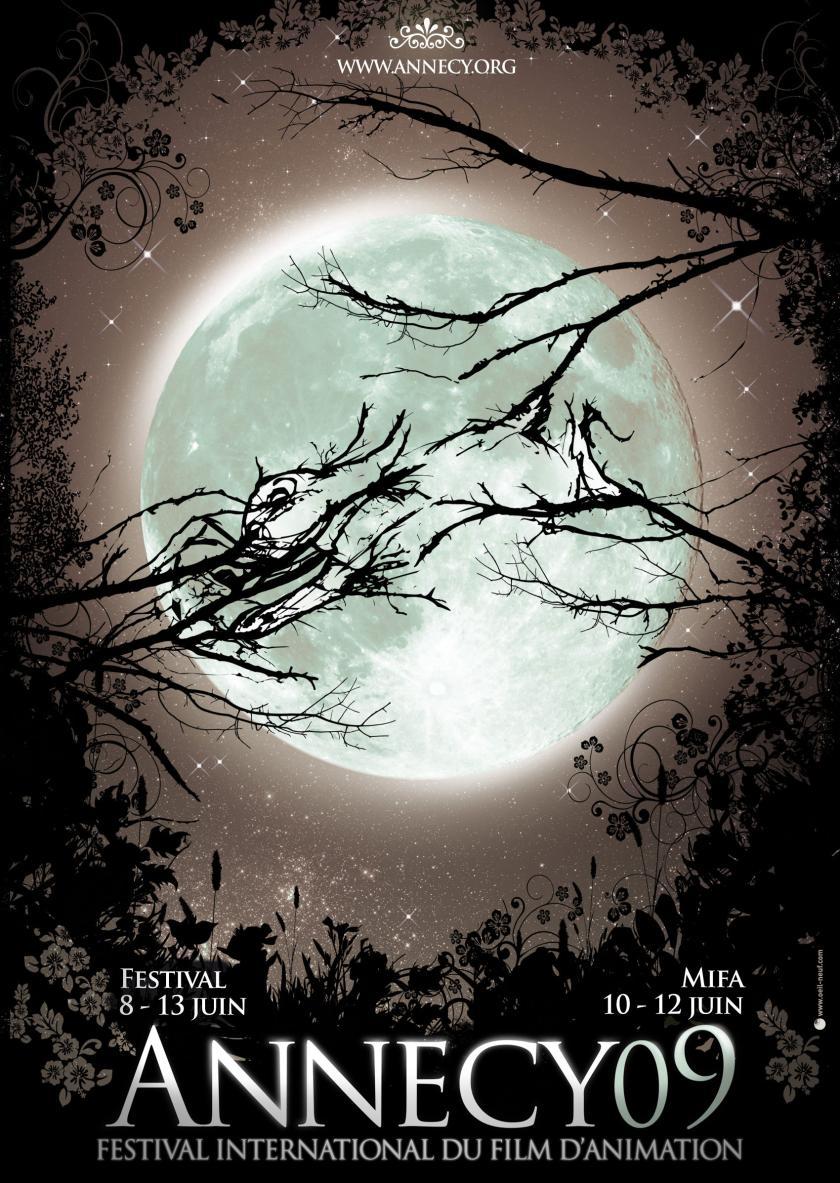 Affiche du festival international du film d'animation d'Annecy du 8 au 13 juin 2009
