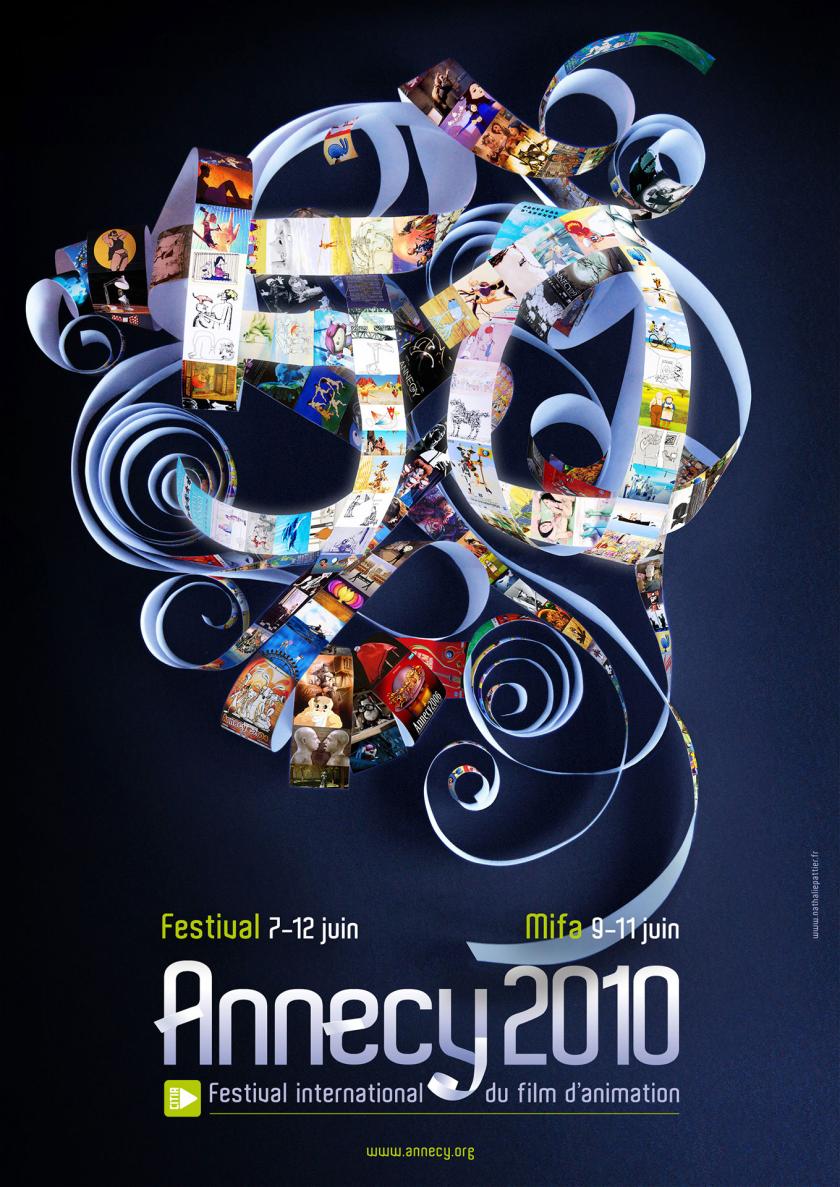 Affiche du festival international du film d'animation d'Annecy du 7 au 12 juin 2010