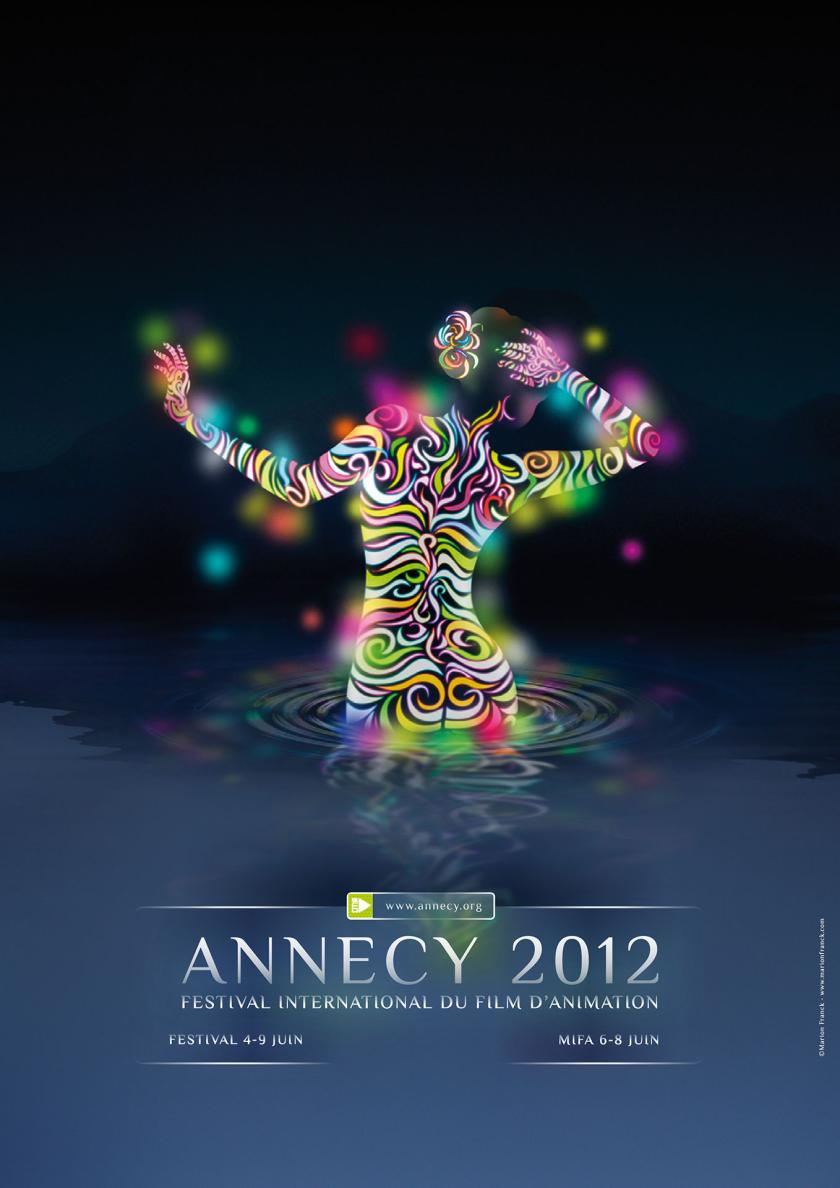 Affiche du festival international du film d'animation d'Annecy du 4 au 9 juin 2012