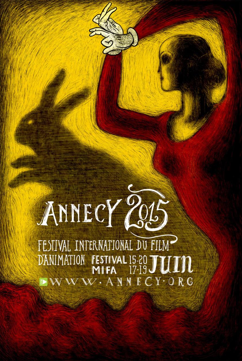 Affiche du festival international du film d'animation d'Annecy du 15 au 20 juin 2015