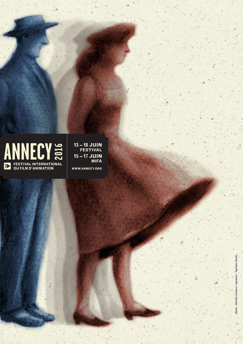 Affiche du festival international du film d'animation d'Annecy du 13 au 18 juin 2016