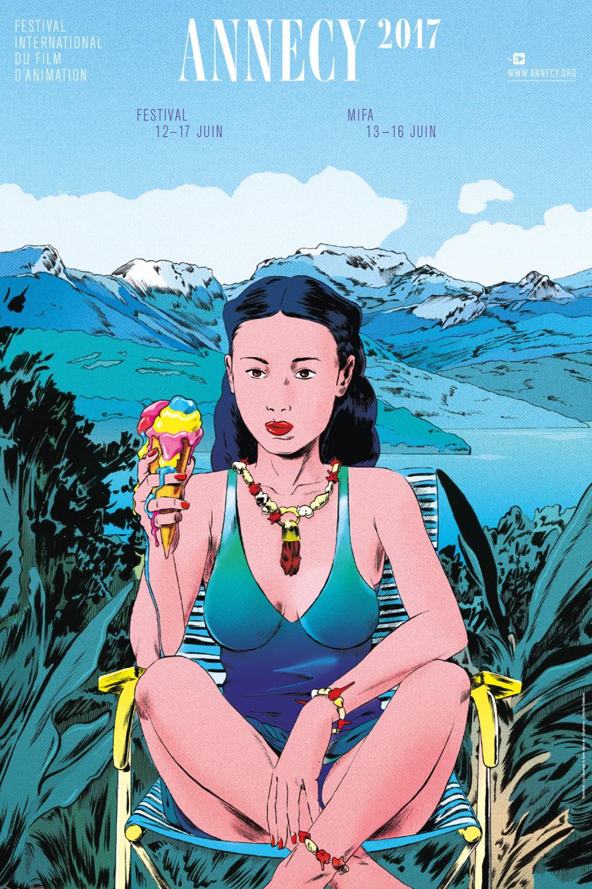 Affiche du festival international du film d'animation d'Annecy du 12 au 17 juin 2017
